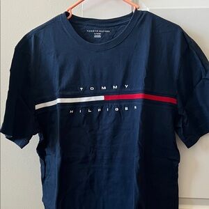 Tommy Hilfiger Men's Navy Tee with Red and White Accents